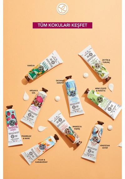 Yves Rocher El Kremi- Nemlendirici Besleyici Enerjik Frambuaz Nane - Vegan -30ml