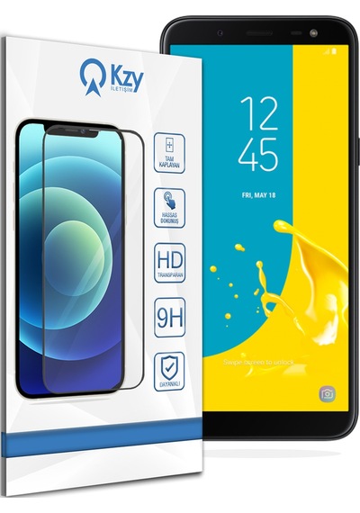 Samsung Galaxy J6 2018 ile Uyumlu Tam Kaplayan Temperli Ekran Koruyucu Cam