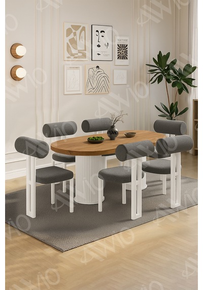 Avvio Lizy Bohem Ayak 6'lı Metal Pofi Demonte Sandalye 80x160 Masa Sandalye Takımı Akça Masa Sandalye Beyaz Kumaş Antrasit Gri Avvio Lizy Bohem Ayak 6'lı Metal Pofi Demonte Sandalye 80x160 Masa Sandalye Takımı Akça Masa Sandalye Beyaz Kumaş Antrasit Gri