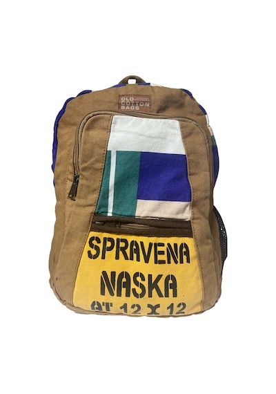 Old Cotton Cargo Kaliteli Renkli Vintage Salaş Disayn Günlük Sırt Gezi Okul Seyahat Çantası 28 Cm X 37 Cm Mavi