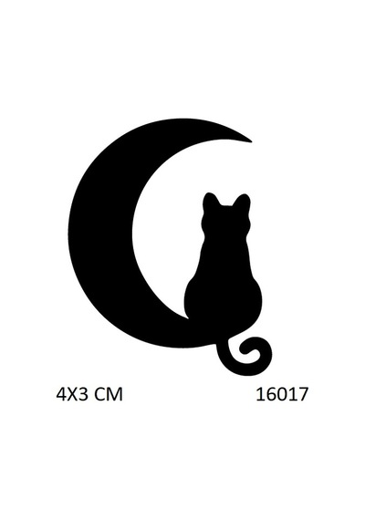 Airbrush Tattoo Ay'da Bir Kedi Yapışkanlı Stencil Süsleme Ve Boyama Kalıbı
