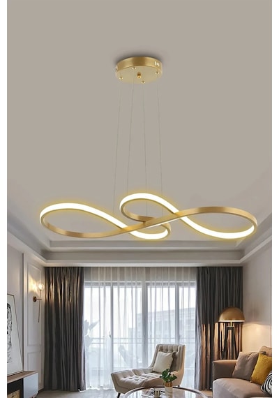 Modern Yol Led Avize Orjinal Kaplama - 3 Renk Kumandasız - Gold Gold