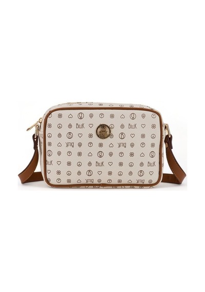Bilik Deri Monogram Bej/taba Kadın Çapraz Askılı Çanta Nv 1002-mn 001