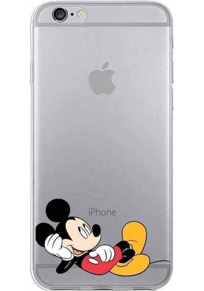 Apple Uyumlu iPhone 6s Kapak Mickey Mouse Tasarımlı Şeffaf Silikon Kılıf Şeffaf