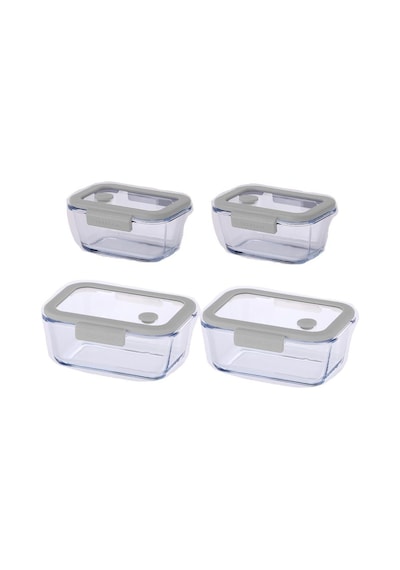 Neoflam Fika Glace Gri Vakumlu 4 Parça Saklama Kabı 460 Ml + 800 Ml