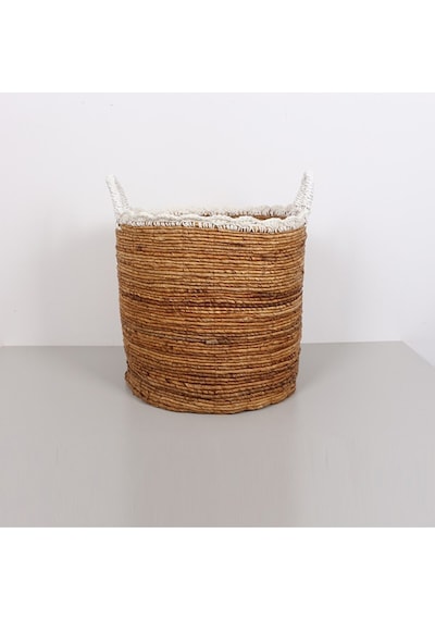 Trabzon 43x41x51 Cm. Doğal Abaka El Yapımı Sepet Xl - Bej