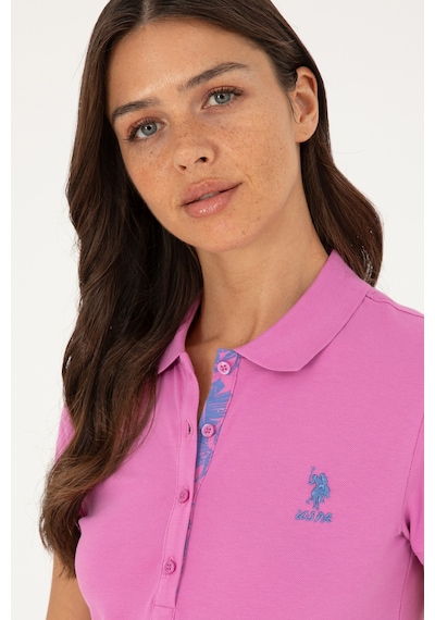 U.S. Polo Assn. Kadın Pembe Basic Polo Yaka Tişört 50280060-VR037