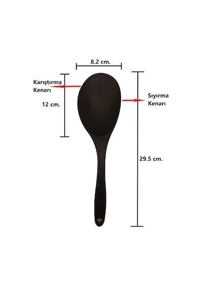 Burcummm Silikon Büyük Yemek Kaşığı Gri
