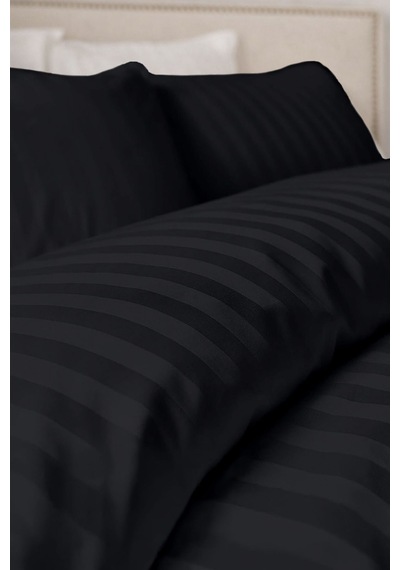 Çift Kişilik %100 Pamuk Saten Nevresim Seti Premium Seri 8 Renk Seçeneği 200x220 Siyah