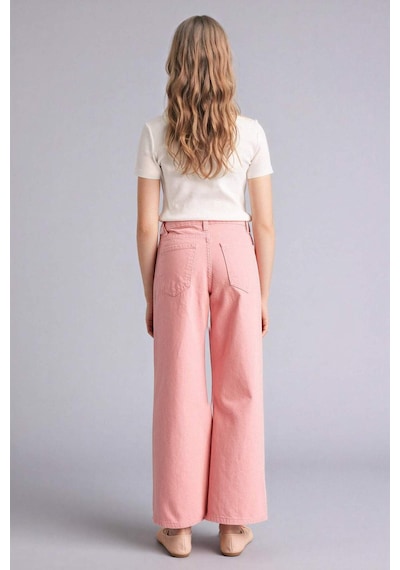 Defacto Wıde Leg Gabardin Pantolon Kız Çocuk G7744a826sppn111 Pembe-pn111