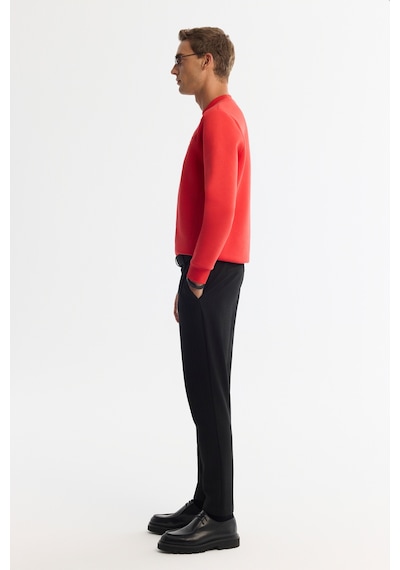Avva Erkek Kırmızı Bisiklet Yaka 3 İplik Şardonlu Baskılı Regular Fit Sweatshirt A42y1306