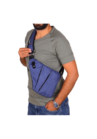 Strong Tek Omuz Çapraz Askılı Göğüs Ve Sırt Çantası,Body Bag Çant Mavi