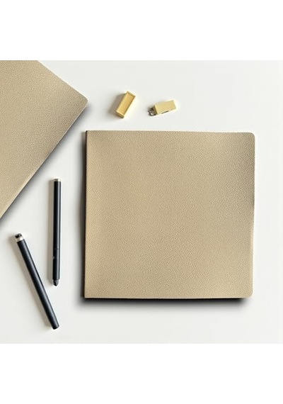 Fark Tanıtım Defter, Çizgisiz Not Defteri Pu Deri Not Defteri 16,5x16,5 Cm, 96 Yaprak 192 Sayfa , 90 Gr Ivory Kağıt, Esnek Kapak, Ofis Ve Kırtasiye Kumlu Toprak 124-Pembe