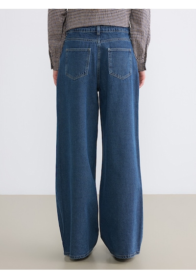 Lcw Modest İndigo Baggy Fit Kadın Jean Pantolon