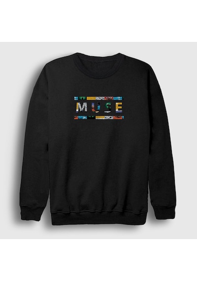 Presmono Unisex Logo V2 Muse Sweatshirt Siyah