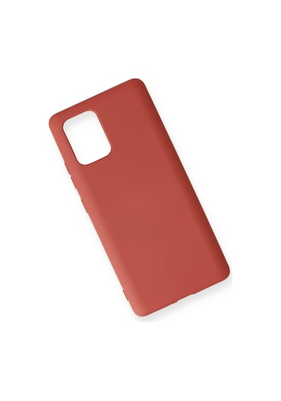 Newface - 501 - Samsung Galaxy Uyumlu A91 / S10 Lite Kılıf Nano İçi Kadife Silikon - Csmo-tex - - Kiremit