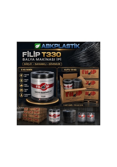 Abk-t330-5kg Filip T330 Küçük Balya Makinası İpi 5 Kg Bobin Abkplastik