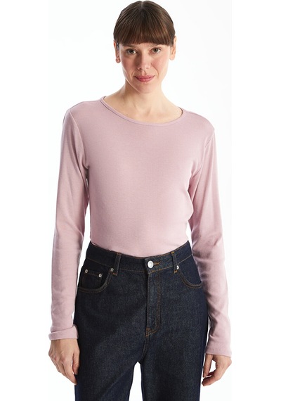 Lcwaıkıkı Basic Pembe Bisiklet Yaka Kadın Fitilli Body Lcwaıkıkı Basic Pembe Bisiklet Yaka Kadın Fitilli Body