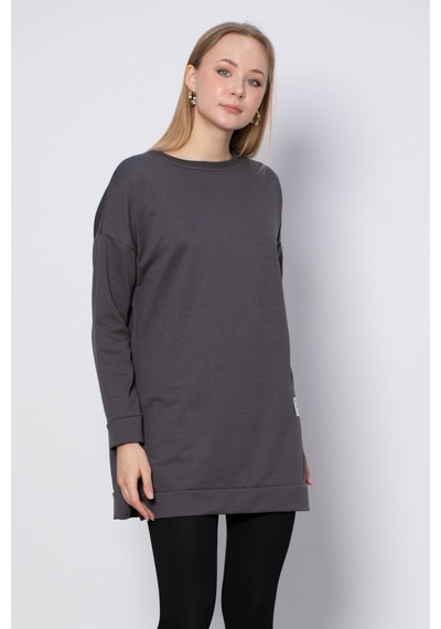 Barrels And Oil Bisiklet Yaka Mevsimlik Sweatshirt - Antrasit-Antrasit