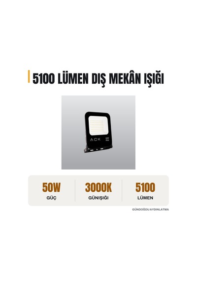 Ack 50w Led Projektör 3000k - At62-05002