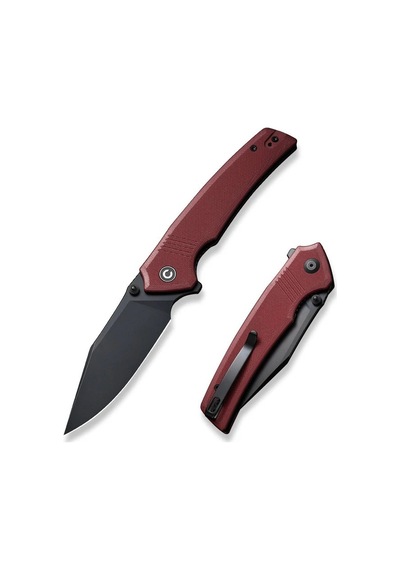 Civivi Tranquil Flipper & Thumb Stud Knife Burgundy G10 Handle Kamp Çakı Bordo