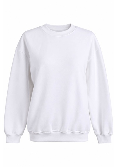 Trender O Yaka 3 İp Ekru Kadın Sweatshirt 27kdt1000011