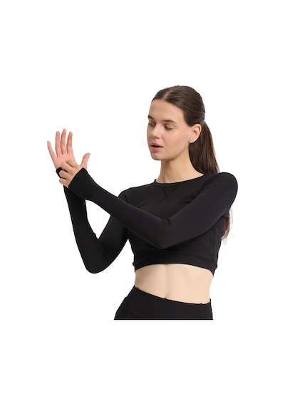 Sportive Mahave Cropped Top Kadın Siyah Antrenman T-shirt 25kk1045-syh 1776166 SIYAH