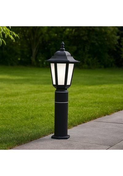 Zita Klas 60cm Bahçe Aydınlatma Direk Lambası Dış Mekan Set Üstü Aplik E27 Duylu Ip54 220v Siyah Renk Ampul Hariç Yerli Üretim Kırılmaz, Yanmaz Gövde