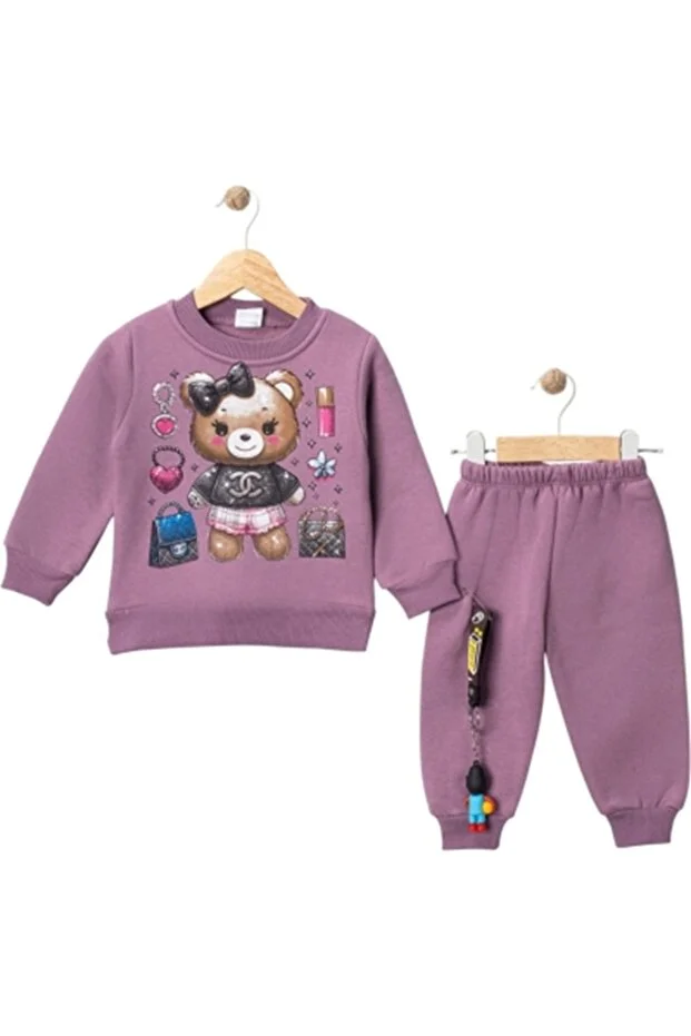 Veraye Socks Baskılı Çocuk Takım 12 Ay,2y,3y,4y Kız Mor