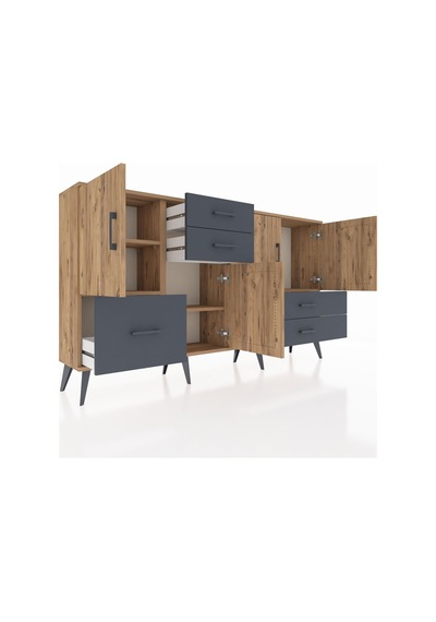Arges Konsol 4 Raflı 5 Çekmeceli 4 Kapaklı 176x30x99 Çam-çam/antrasit Atlas Çam/antrasıt - Atlas Çam Arges Konsol 4 Raflı 5 Çekmeceli 4 Kapaklı 176x30x99 Çam-çam/antrasit Atlas Çam/antrasıt - Atlas Çam