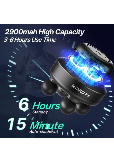 Hyako F1 Masaj Tabancası Masaj Tabancası 4 Kafalı 5 Modlu Ayarlanabilir Mini Derin Doku Masajı Sırt Boyun Ve Bacaklar Ve Tüm Vücut İçin, Kas Masajı İçin Elektrikli El Masajı