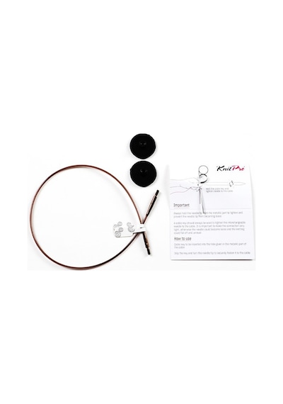 Knitpro Ginger Şeffaf Plastik Kordon 50 Cm Kahverengi Needle Rope Nylon Natural/brown Brown Single Cord 29 Cm-50 Cm/20 " Needle 31292
