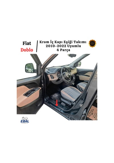 Fiat Doblo Krom İç Kapı Eşiği Takımı 2010-2022 Arası Paslanmaz Çelik