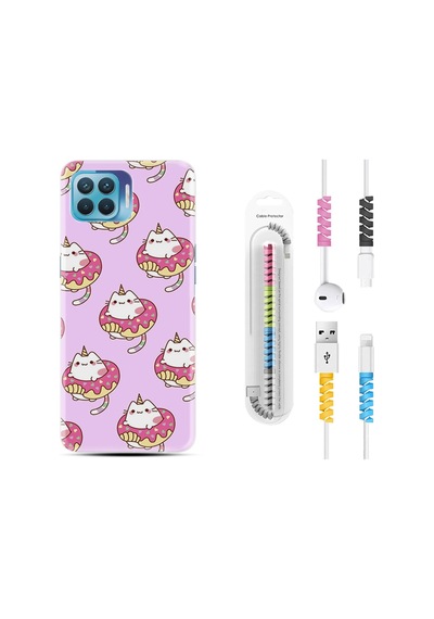 Oppo Reno 4 Lite Kılıf Kablo Koruyuculu Unicorn Donut 1417