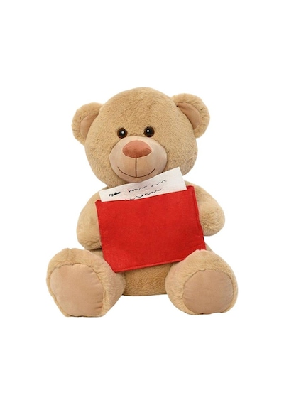 Pufu Toys Pelüş Mektup Tutan Kahverengi Ayıcık 40 Cm 04014