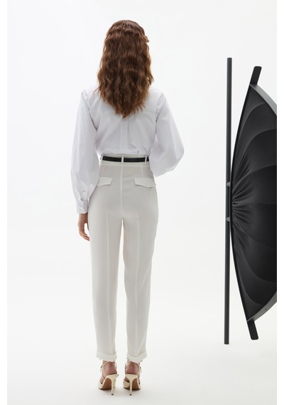 Rebellion Hepburn White Pants Beyaz