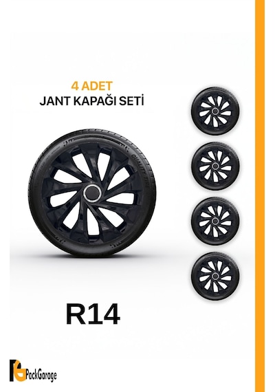 Ford S-max 14'' İnç Jant Kapağı 4 Adet Siyah S120
