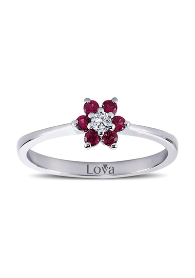 Lova Pırlantalı Yakut Papatya Yüzük - 1020244