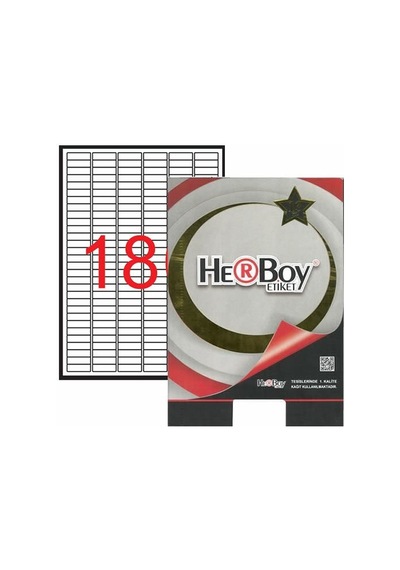 Herboy Hb-1060 30mmx9mm Beyaz Lazer Etiket 10