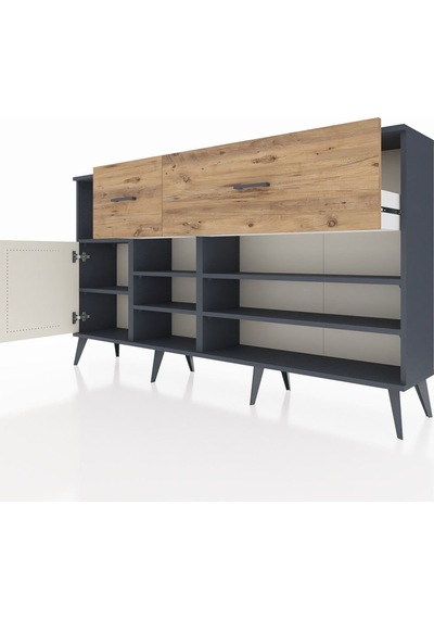 Arges Konsol 6 Raflı 2 Çekmeceli Tek Kapaklı 176x30x99 Antrasit-aytaşı/çam Aytası/atlas Çam - Antrasıt Arges Konsol 6 Raflı 2 Çekmeceli Tek Kapaklı 176x30x99 Antrasit-aytaşı/çam Aytası/atlas Çam - Antrasıt