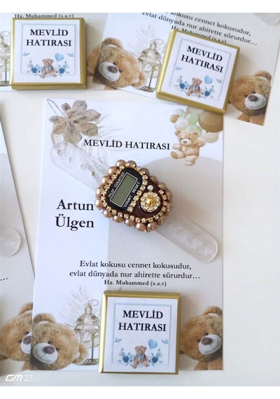 Farklı Market Bebek Mevlidi Hediyesi Çikolata Zikirmatik 10 Adet