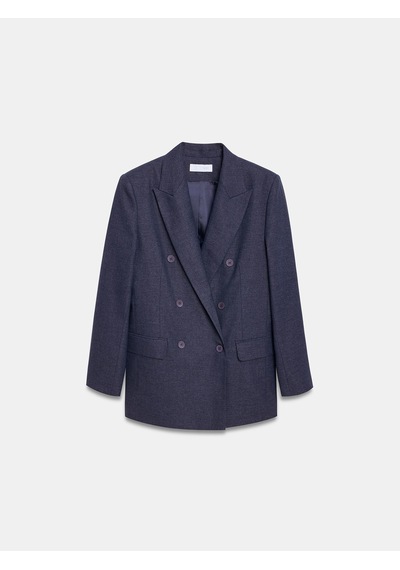 DİLVİN 60811 Keten Karışımlı Blazer Ceket-lacivert