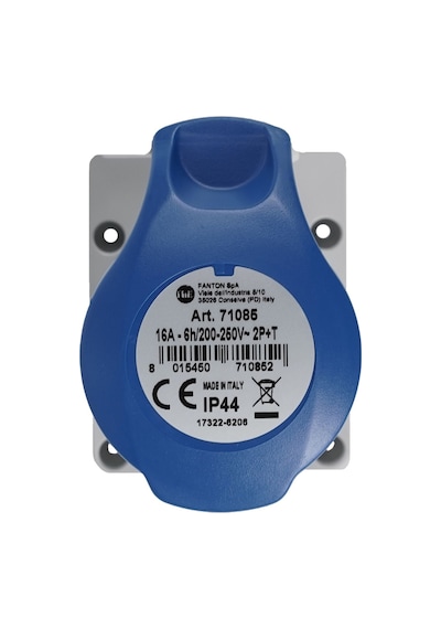 Fantom 71085 Ip44 2p+e 16a 230v Kapaklı Karavan Enerji Prizi