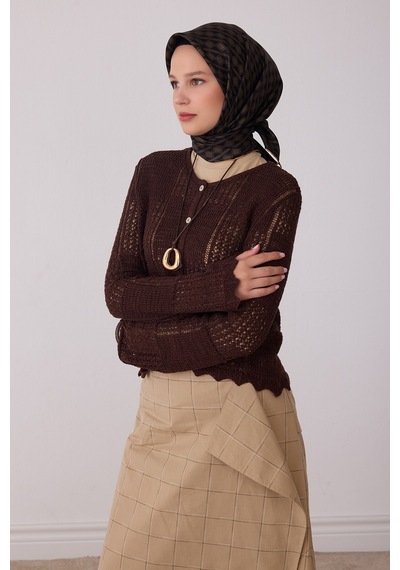 Belli Geometrik Desen %100 Twill İpek Eşarp Be25 Siyah