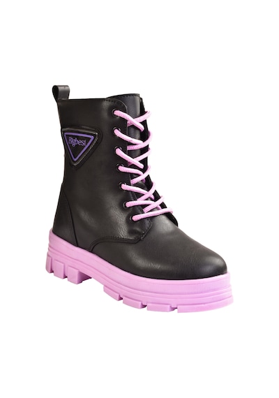 Mini Bonito Kız Çocuk Kalın Pembe Tabanlı Bot & Bootie Lila
