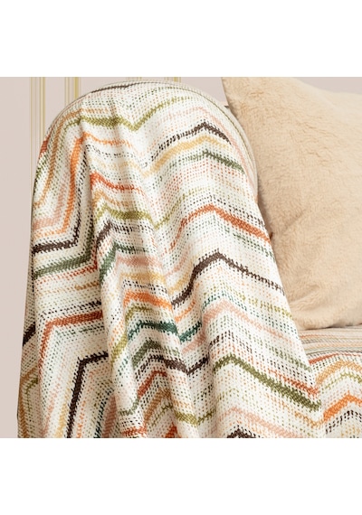 Latuda Concept SoftMicro Etnik ve Zikzak Desenli Boho Koltuk Örtüsü , Kanepe Örtüsü , Koltuk Şalı 130 x 180 CM