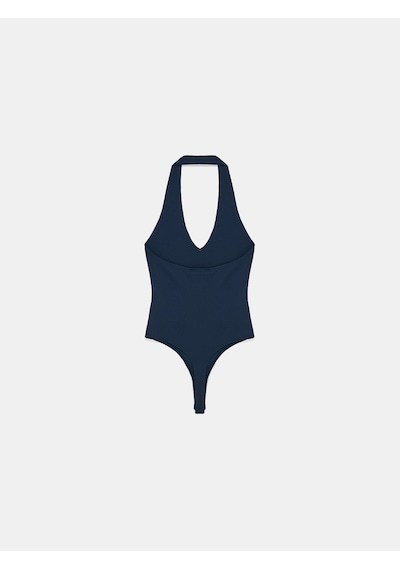 Dilvin 21231 Halter Yaka Bodysuit-k.lacivert