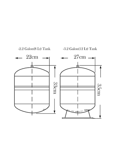 Sumarkt Su Arıtma Cihazı Metal Genleşme Su Tankı 8 Lt Nsf Belgeli Su Arıtma Deposu Tank Vanası Hediyeli