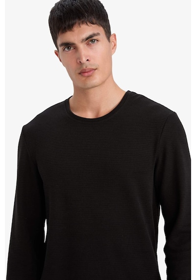 Defacto Slim Fit Dar Kesim Bisiklet Yaka Sweatshirt G2605ax25aubk81 Siyah-bk81