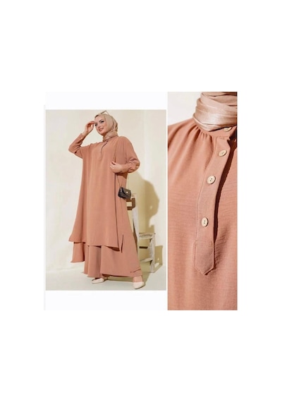 Lovie Moda Kadın Salaş İkili Takım Bej